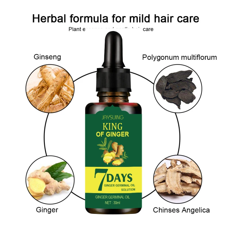 

1pc Ginger Hair Growth Oil Germinal Hair Growth Serum Oil Hair Loss Treatment Growth Hair Care 30ml Dropshipping TSLM2