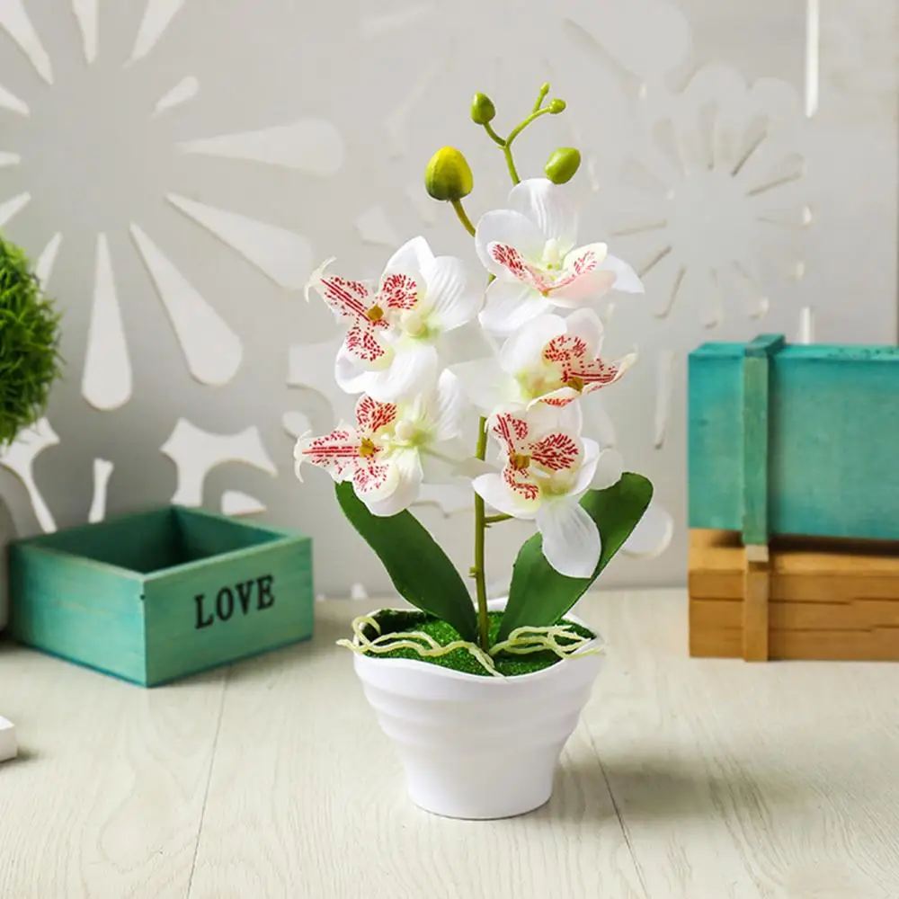 

Artificial Flower Pot Phalaenopsis Bonsai Ornament Balcany Home Landscape Decor