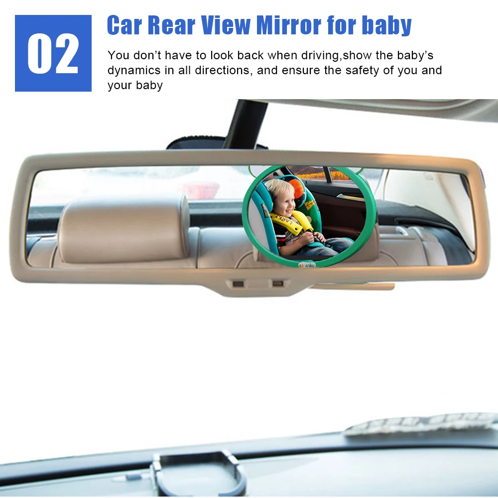 Cartoon Universal Baby Chair Convex Mirrors Car Rear View Mirror Backseat Rear View Safety Kids Monitor Adjustable Auto Parts images - 6