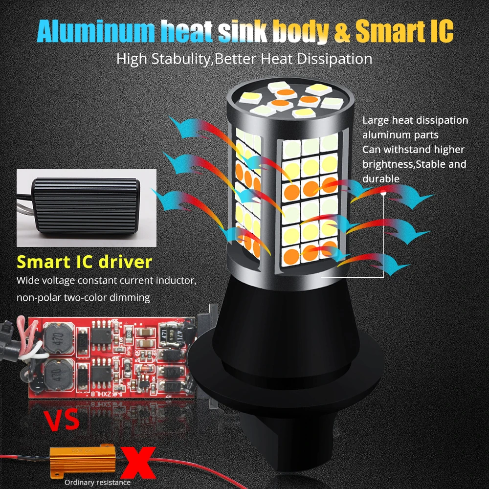 2pcs 1156 BA15S 7506 P21W LED Bulbs Canbus 81 SMD White/Amber/Ice blue Auto Car Front Daytime Running Lights Turn Signal Light - купить по