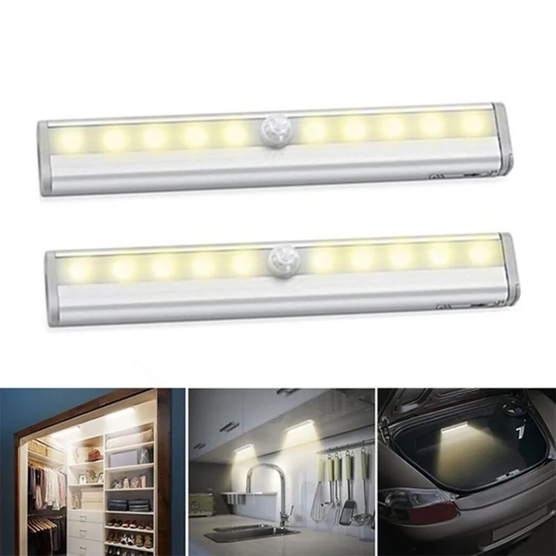 

Portable LED Sensor Cabinet Lights Wireless PIR LED Motion Sensor Light 6/10 LEDs Cold/Warm White for Bedroom Kitchen Closet
