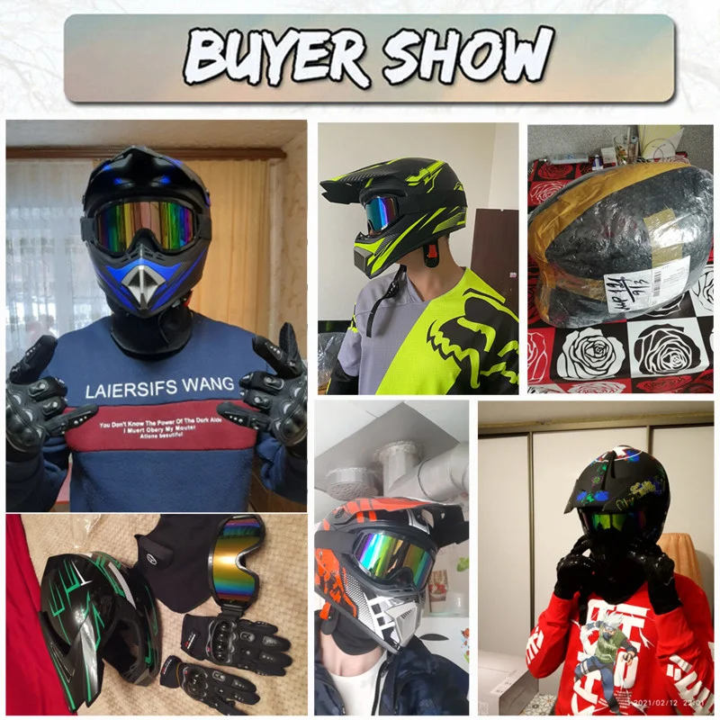 Мотоцикл Шлем детский Мотокросс Casco полный охват шлем 3 шт. подарочный набор Мода