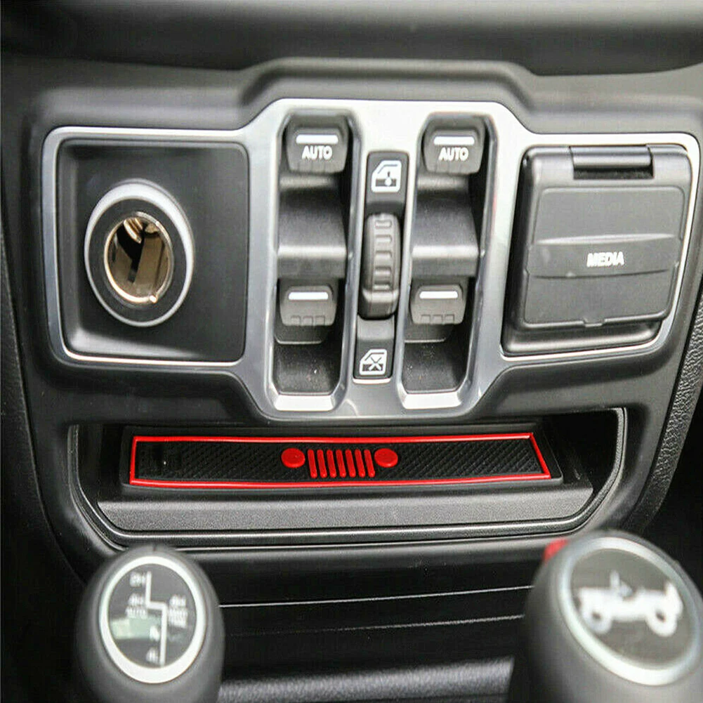 

Gate Slot Pad Fit for 2018 2019 Jeep Wrangler JLU Anti-Slip Mat Auto Cup Holder for Car