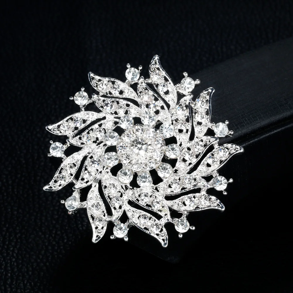 Броши в форме цветка стразы со стразами булавка для свадебной вечеринки букета