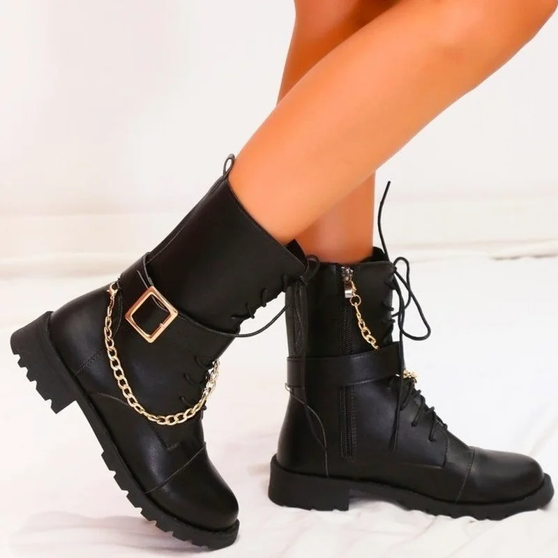 

Осень-зима 2021, женская зимняя обувь, ботинки мартинсы, новые ботинки принцессы, британский стиль, модные короткие ботинки с металлической це...