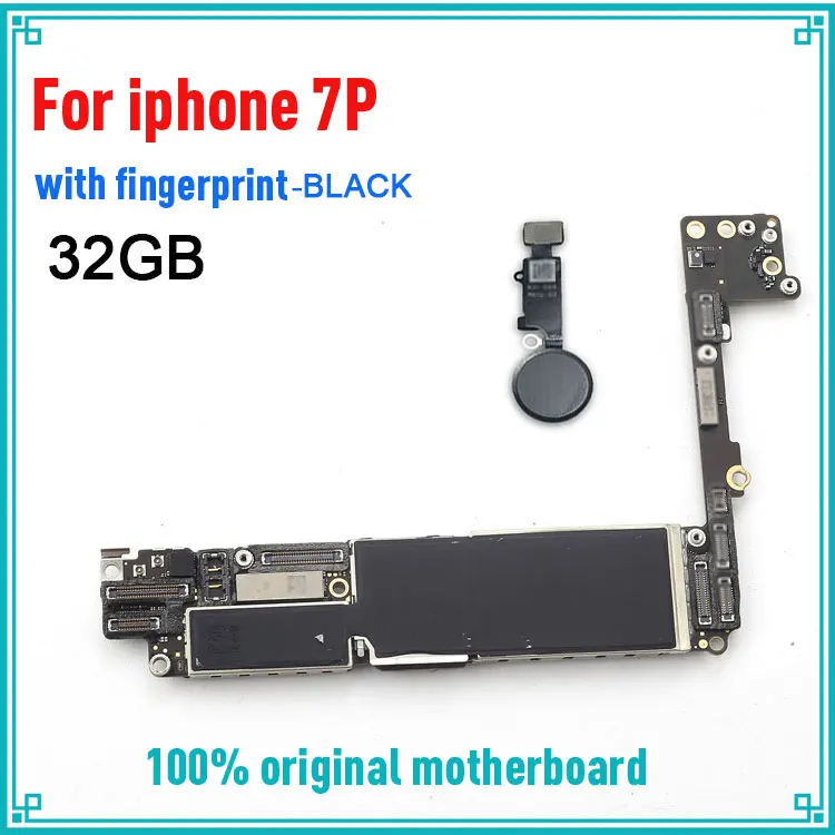 32GB(Black) Заводская разблокированная для Apple iphone 7 Plus материнская плата с/без сенсорного ID, без iCloud для iphone 7 Plus 7 P материнская плата - Color: 32GB(Black)