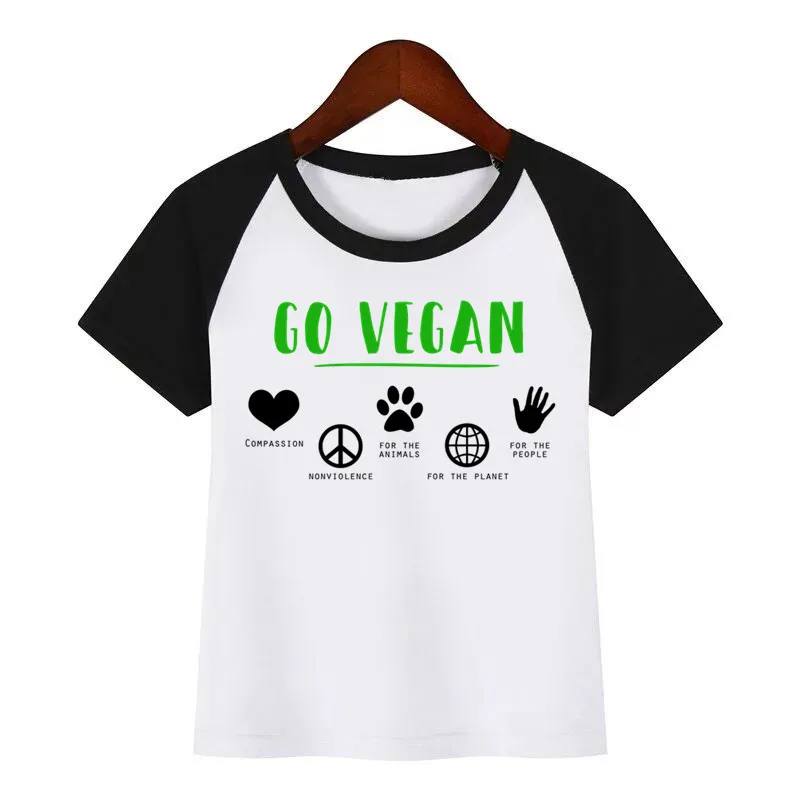 Детская футболка с принтом Vegan Power вегетарианские Детские Дизайнерские летние