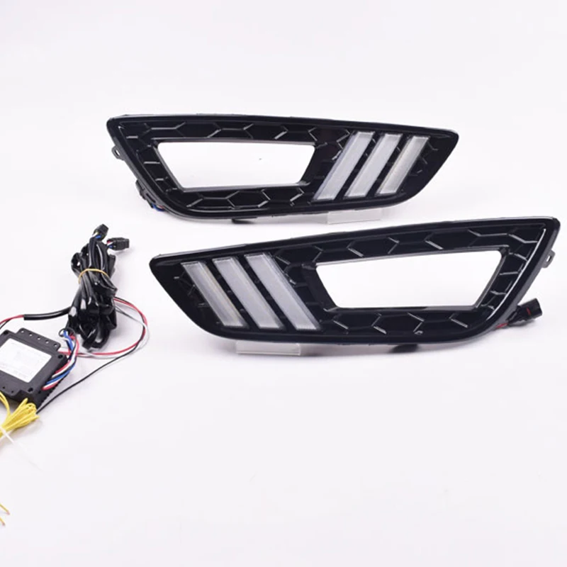 

Car DRL Daytime Running Lights Led Turning Signal Lamps 12V Fog Lamps for Ford Focus 3 2015 2016 2017