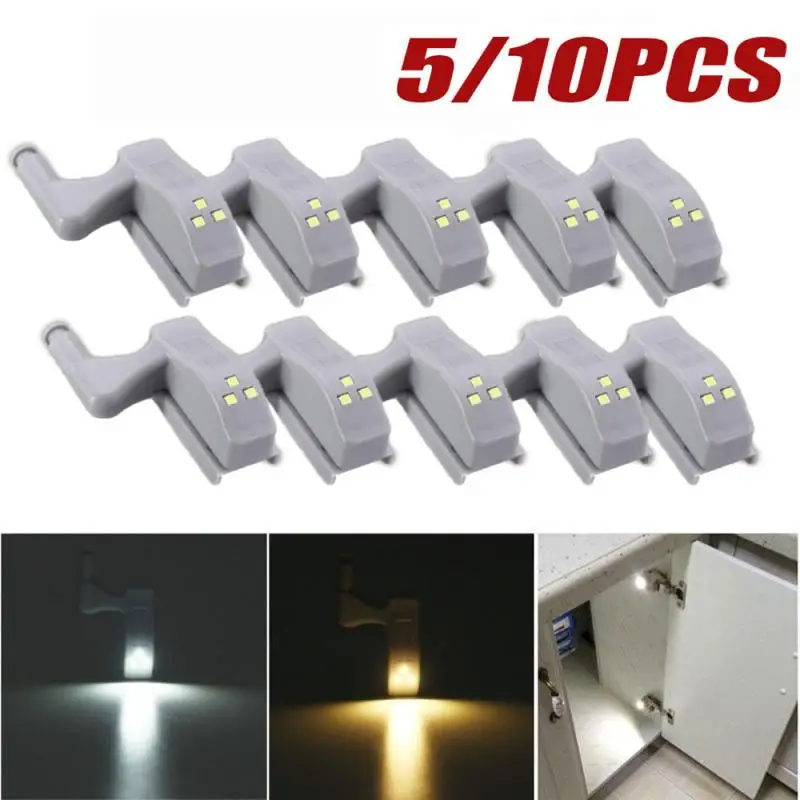 

5/10PCS LED Inner Hinge Lamp Under Cabinet Lights Wardrobe Cupboard Sensor Lights For Bedroom Kitchen Closet Night Lamp