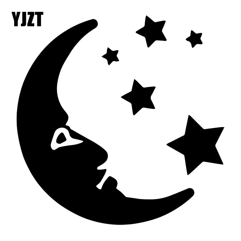 

YJZT 17X17.2CM MOON & STARS Cartoon Window Vinyl Decals Bumper Car Sticker C25-0460