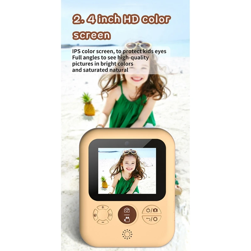

Portable Instant Print Camera for Kids 1080P HD Digital Video Camera with Print Photo Paper Birthday Gifts Child Camera