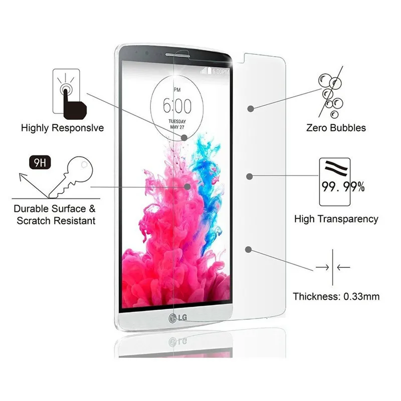 9H закаленное стекло для LG G3 LGG3 защита экрана G 3 стеклянная защитная пленка D830 D831