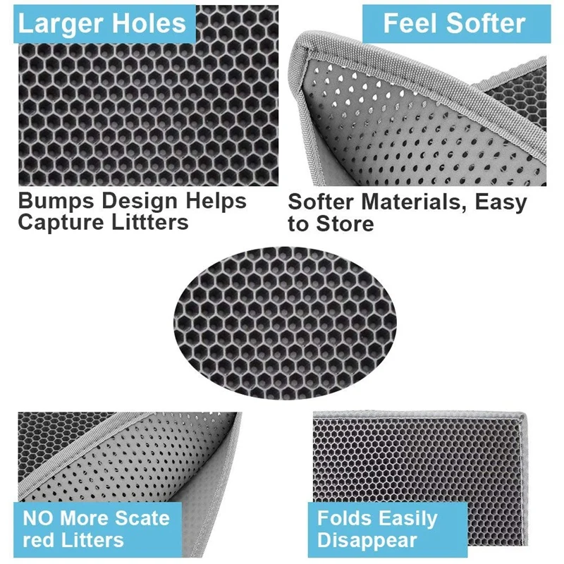 Top-Cat Litter Mat EVA Double-Layer Cat Trapper Mats with Waterproof Bottom Layer kattenmand Black Bed | Дом и сад