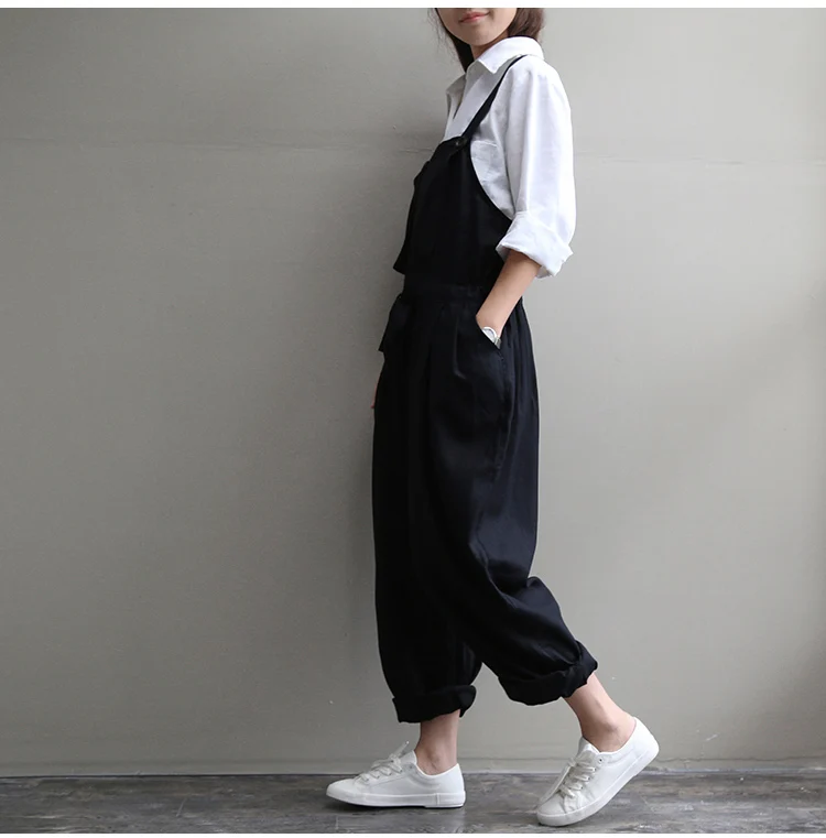 Plus Size rompers womens jumpsuit Sleeveless Loose Pants Causal Cotton Linen Harem Romper Playsuit 2020 Spring M-3XL | Женская одежда