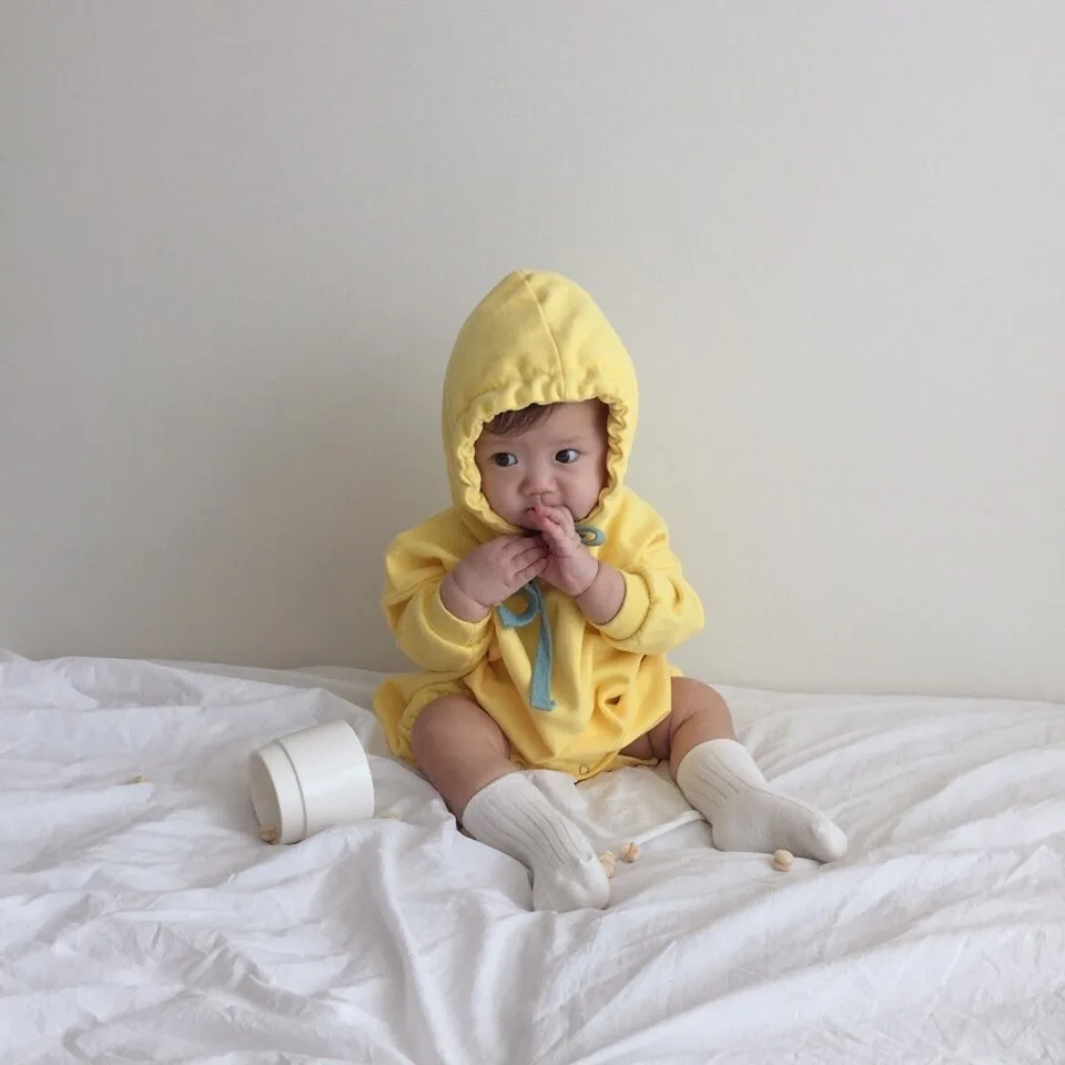 Winter Baby Girl Bodysuits Baby Korean Version Of Pure Color Basic Triangle Crawling Clothes Cotton Bodysuits