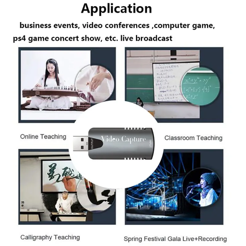 

USB Video Capture Card USB 2.0 HDMI Video Grabber Record Box For PS4 Game DVD Camcorder HD Camera Recording Live Streaming