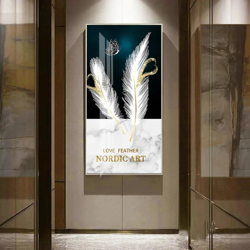 

Modern Abstract Feathers Canvas Decorative Painting Poster Picture Album Photo Home Decor Wall Art Room Decoration Accessories