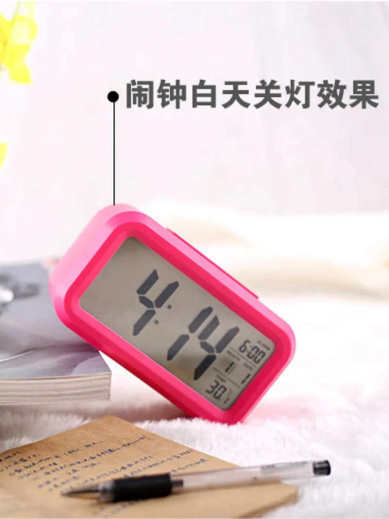 

Creative lazy temperature light sensing luminous digital clock LED snooze electronic alarm clock Smart clock