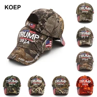 donald trump 2024 cap camouflage usa flag baseball caps keep america great again snapback president hat 3d embroidery wholesale