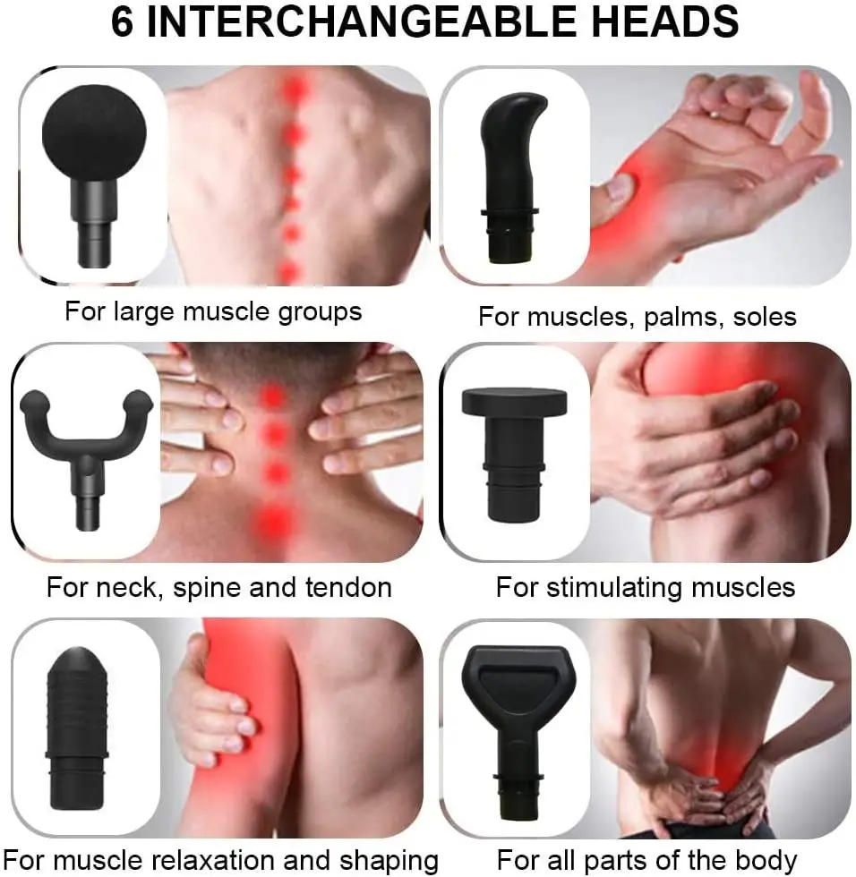 30 скоростей ЖК дисплей Дисплей массажный пистолет Электрический расслабление