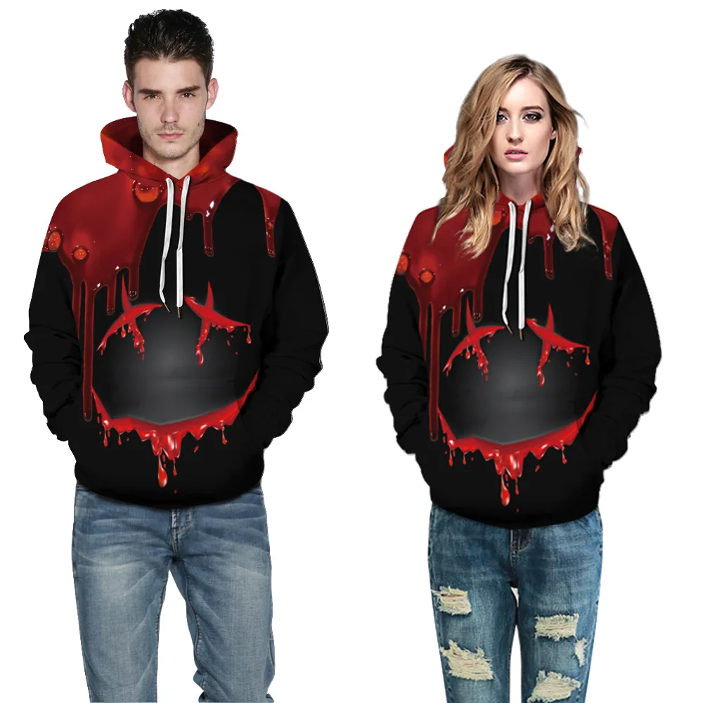 

Christmas Fright Hoodie Couple Men Sweatshirt 3D Print Tracksuit Male Long Sleeve Hooded Women Tops Funny Pullovers Hoodies
