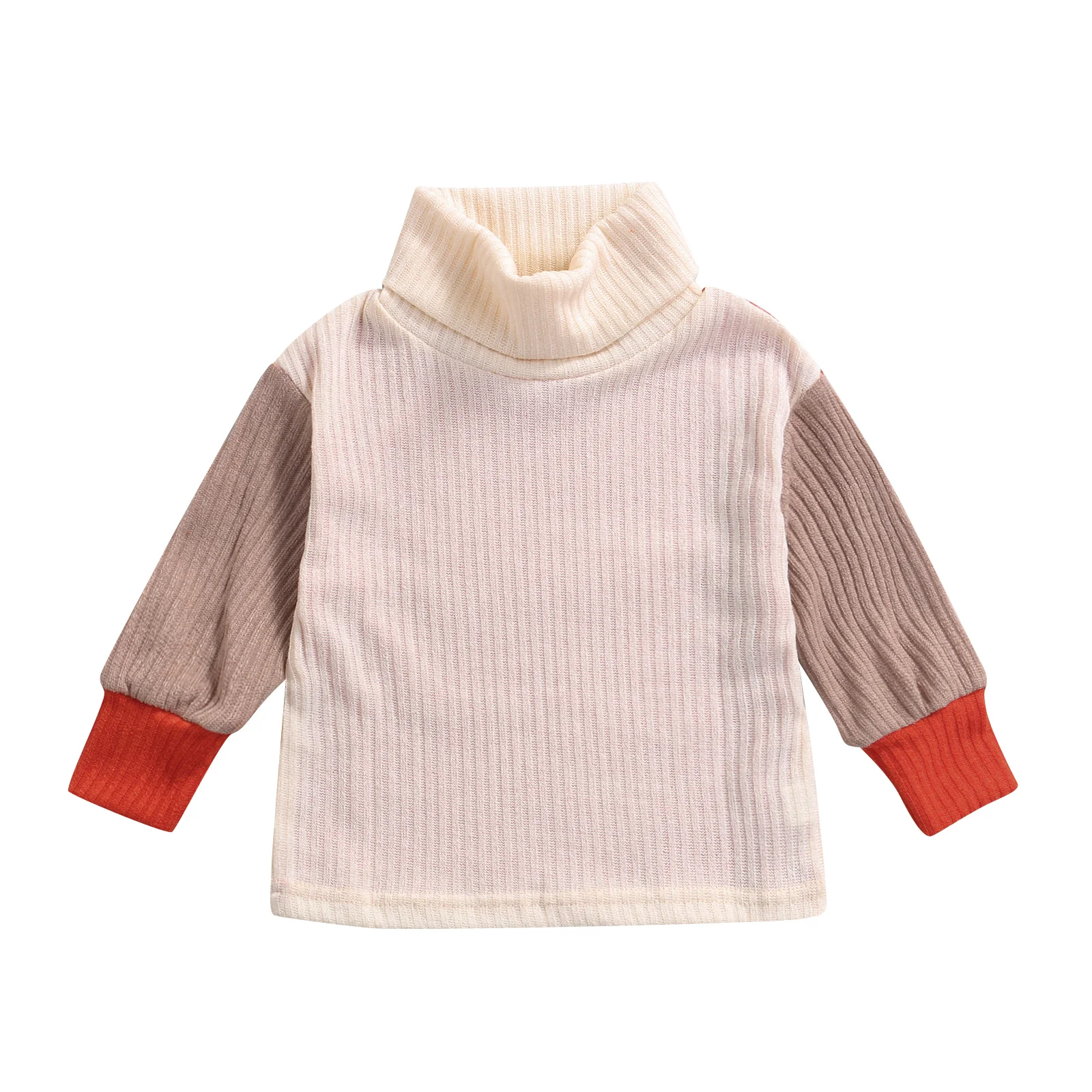 

Warm Newborn Baby's Clothes Kids Sweater Girls High Collar Long Sleeve Knitwear Tops Pullover For Fall Winter Beige 2-7 Years