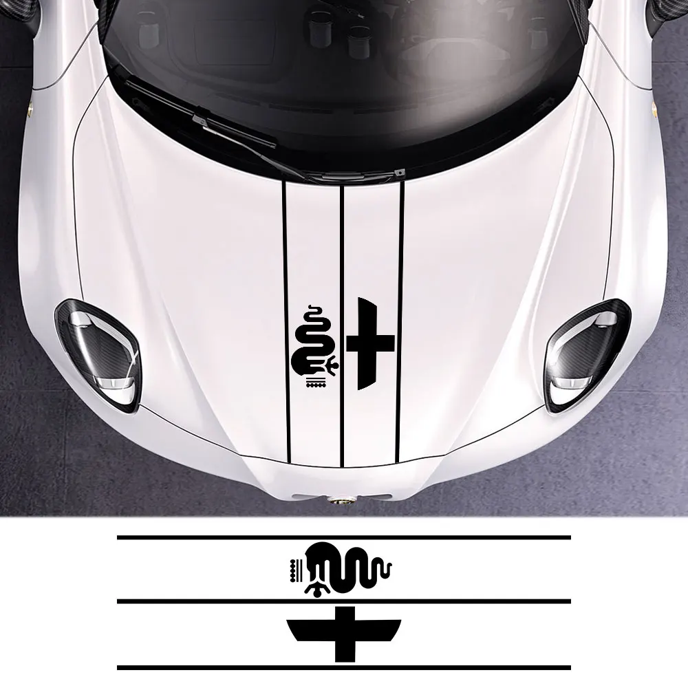 Накладка на капот автомобиля отделка наклейки для Alfa Romeo Giulia Giulietta 159 156 MITO Stelvio 147