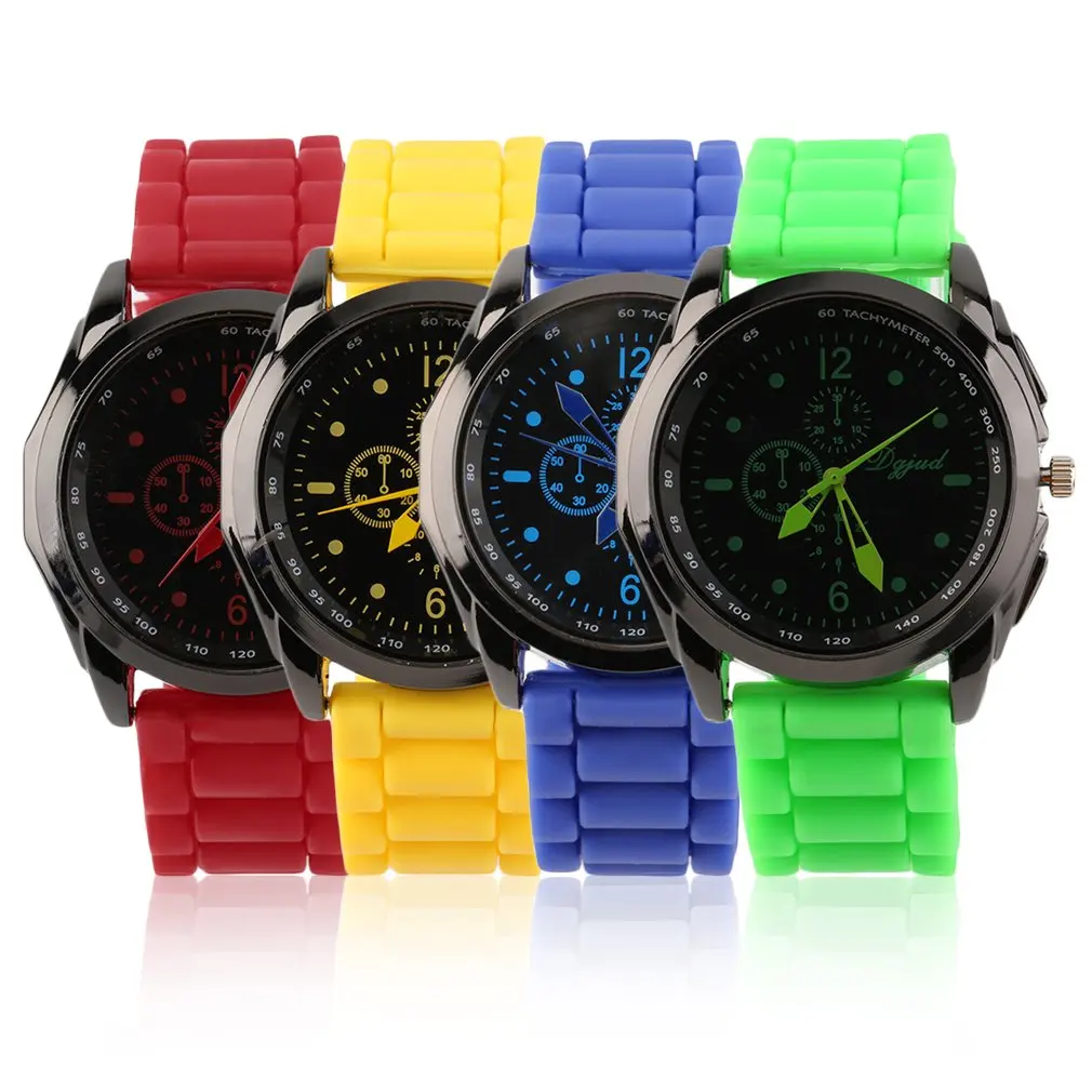 Модные кварцевые часы с силиконовым ремешком карамельных цветов аналоговые