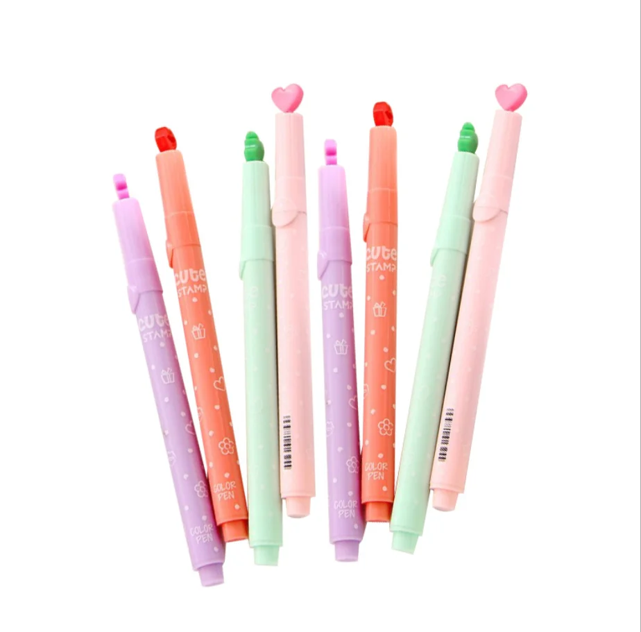 Милая ручка хайлайтер карамельный цвет цветок Звезда модель штамп маркер для