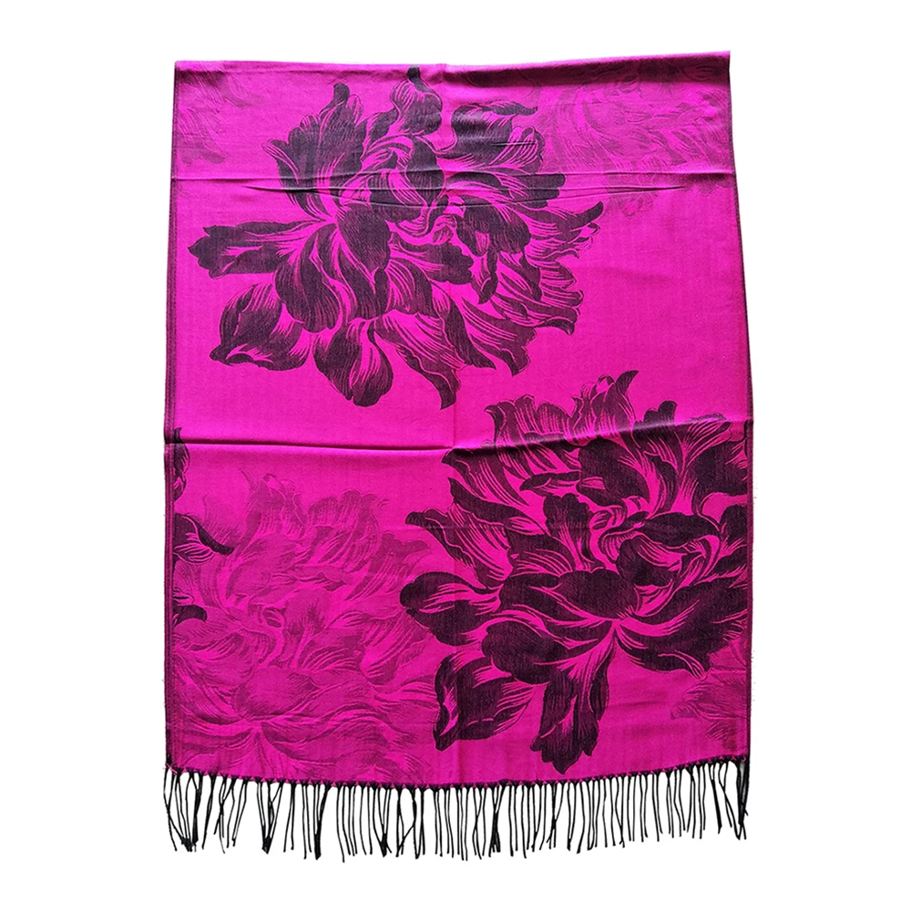 Шарф женский Женский Роскошный Жаккардовый Шаль Мода Пашмина Зима Кашмир Пион