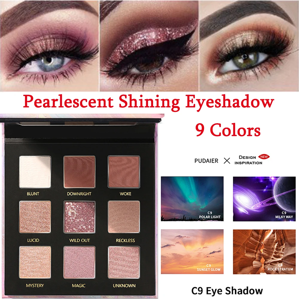 Pudaier 9 цветов Палитра теней для век макияж матовое мерцание тени Пудра комплект