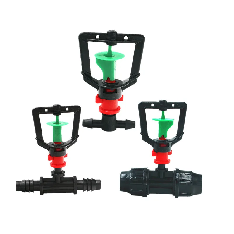 

50PCS 360Degree Rotary Sprinkler With Barb Tee For Yard Irrigation Garden Tools Micro Sprinkler Drip Irrigation Fittings