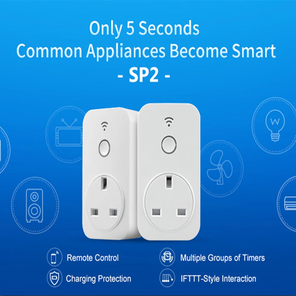 Broadlink SP2 UK CL мини ночник Wifi розетка умный пульт дистанционного управления для