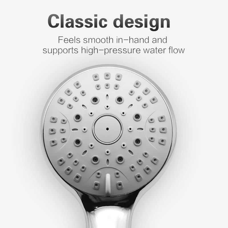Большая круглая хромированная насадка для душа 5 режимов работы распылитель