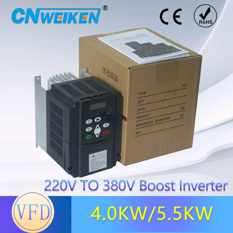 

5.5KW/4KW 220V до 380V частотный инвертор VFD 3 фазы мощность двигателя Скорость Управление частота приводной преобразователь 50/60Hz