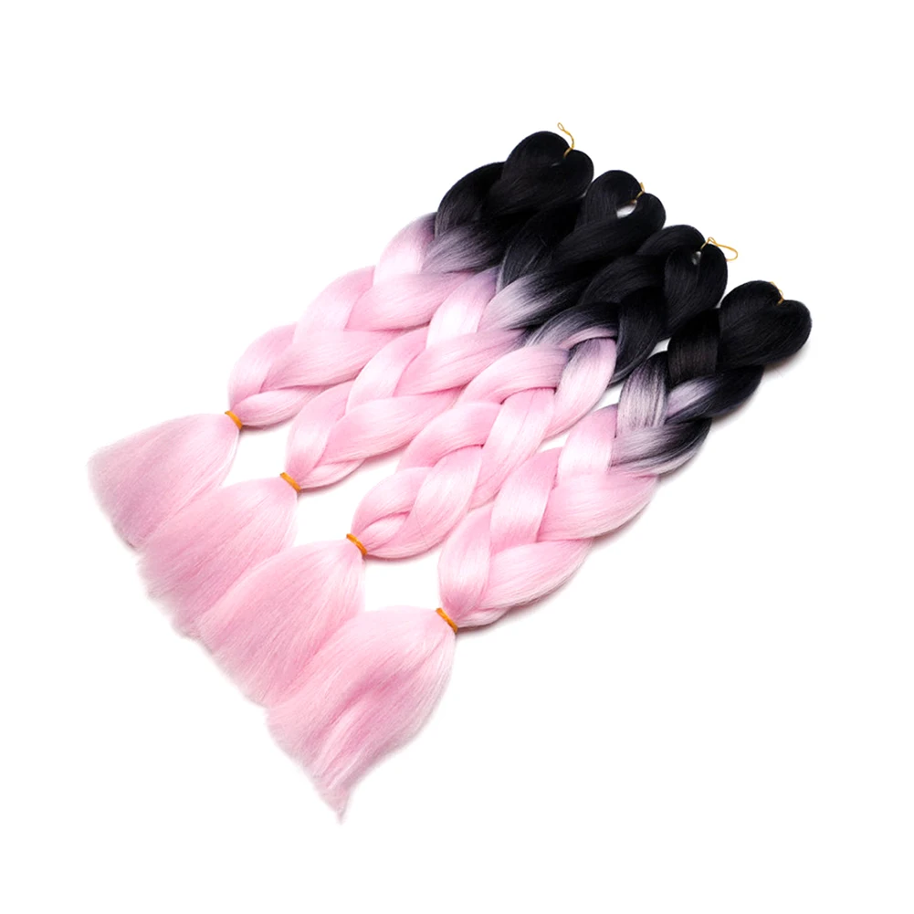 2022 New 100g Braiding Synthetic Jumbo Box Braids Black Gray Purple Blue Green Blonde Brown Crochet Hair Extensions |