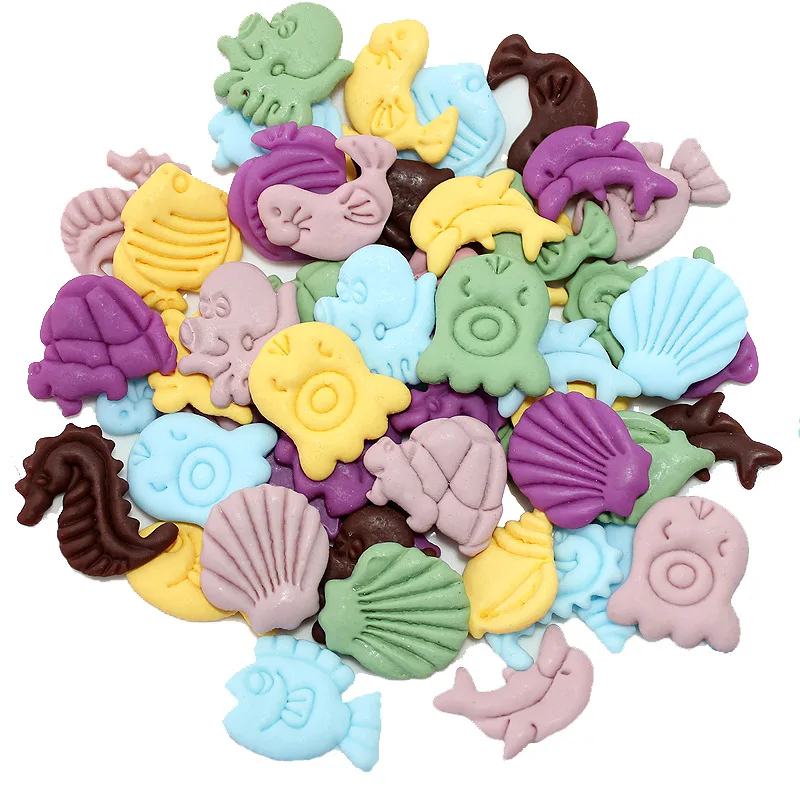 20 шт./лот смешанные миниатюрные резиновые Мультяшные животные еды с плоским