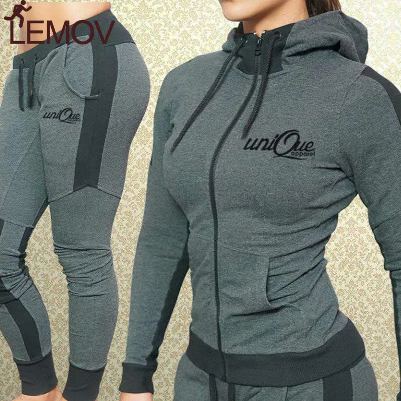 Комплекты из 2 предметов Женский комплект для бега толстовки с капюшоном и штаны