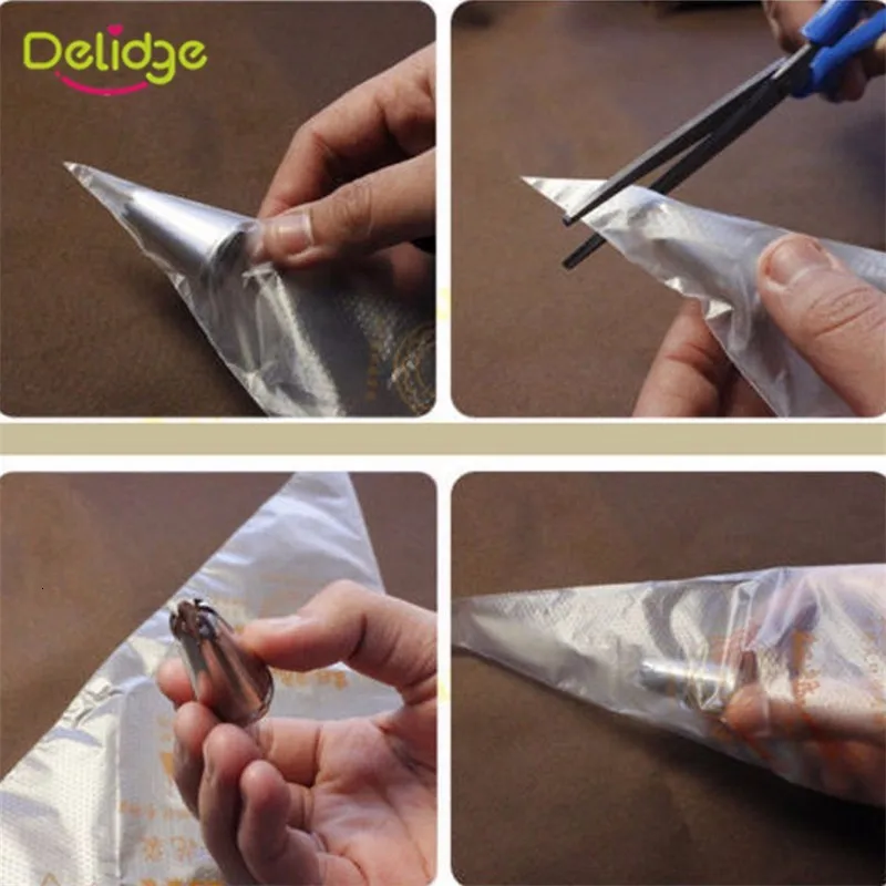 Delidge 100 шт./компл. маленький Размеры Одноразовые кондитерский мешок отсадочный мешок для украшения торта насадка для выпечки тортов с помадной начинкой декоративная форма Кондитерские наконечники инструменты