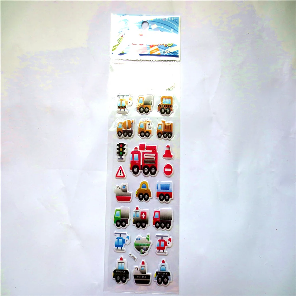 

Mixed Cartoon Bubble Stickers Transport Cars Children Kids Girls Boys Stickers Decoration Christmas Gift Wholesale 6PCS