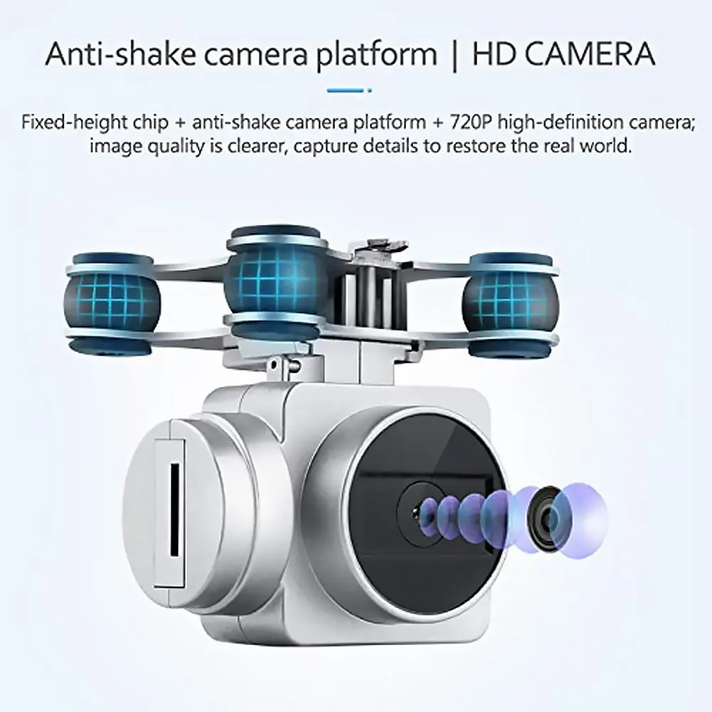 Дрон на радиоуправлении FPV с 4-канальной камерой 720P HD Wi-Fi 360 ° | Электроника