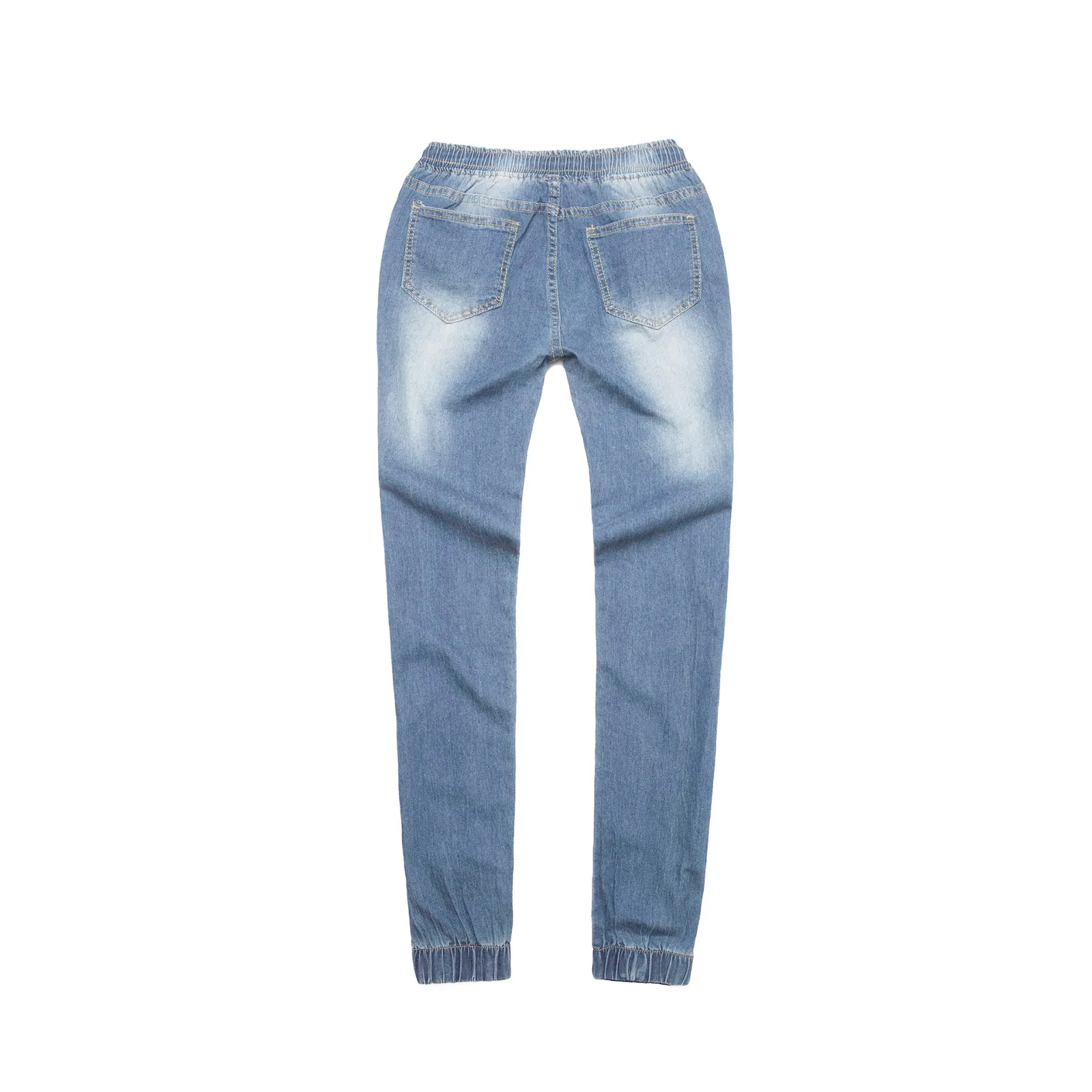 

Women's 2021 New Fashion Simple And Casual Loose Solid Colour Drawstring Low-Waisted Slimming Ankle Banded Jeans Length Trousers