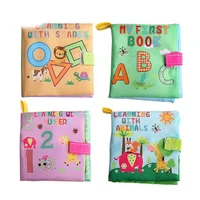 soft baby cloth book english letter animal sound cloth book early educational development fabric books for baby kids rattle toys