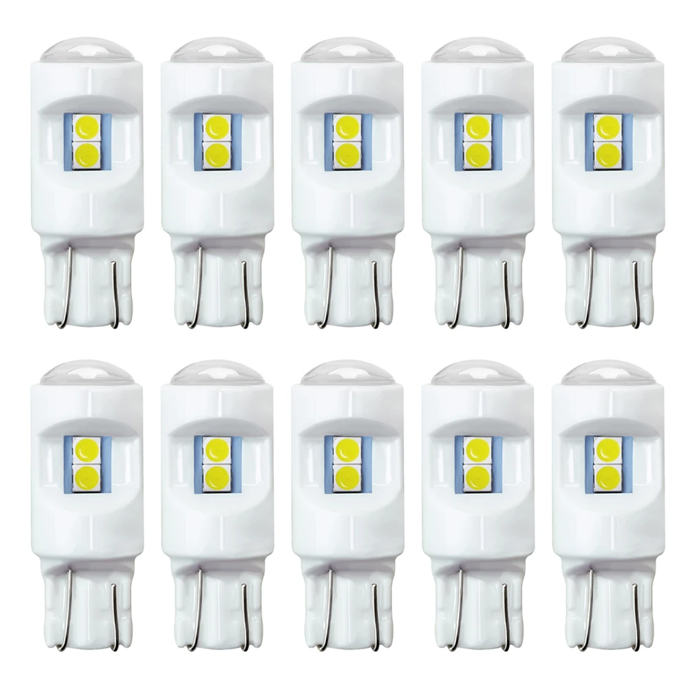

10PCS T10 W5W LED Bulbs 168 192 3030 6 SMD Automobile Signal Lamp Clearance Bulb Ceramic 6000k White Red Blue Green Yellow 12V