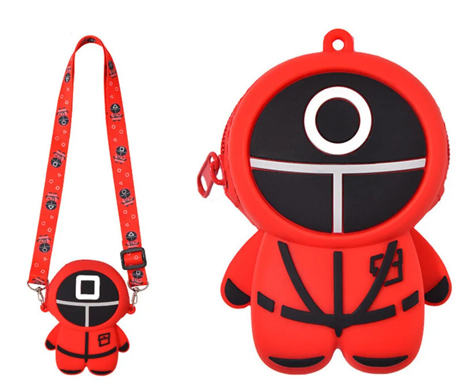 

Squid Game Handbags Key Chain Wallets Game Prop Toys Bags Women's Girl Purse Bag Street Fashion Lanyard Shoulder/Messenger Bag