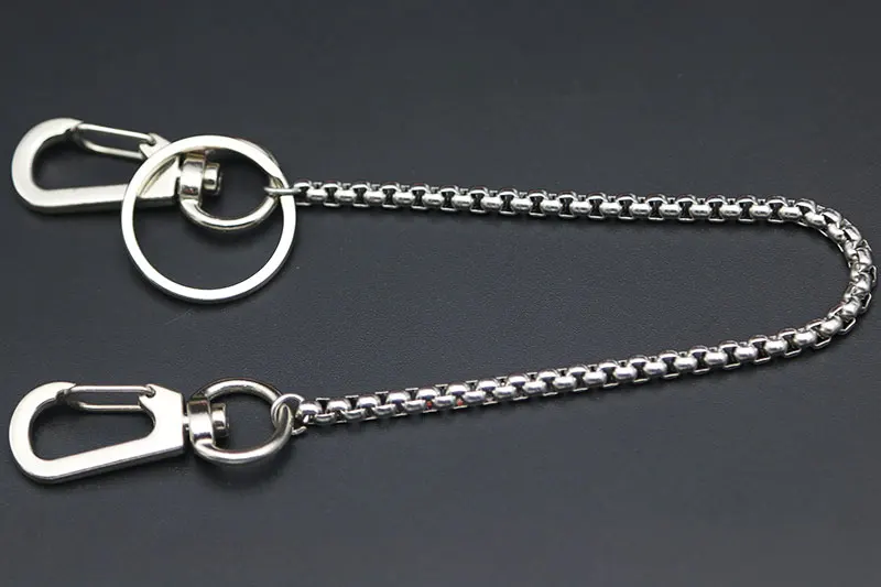 Длинный металлический кошелек квадратная коробка цепочка поводок джинсы кольцо