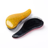 massage comb electroplate hair combs shiny hair brush anti static detangler hair brushes barber accessories hair styling tool
