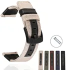 Ремешок из кожи и нейлона для Samsung Galaxy Watch 46 мм 42 мм Active 2 Gear S3, спортивный браслет для Amazfit Bip 20 мм 22 мм