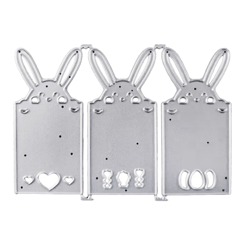 

Three Rabbits Cover Metal Cutting Dies Stencil DIY Scrapbooking Album Paper Card Template Mold Embossing Craft Decoration