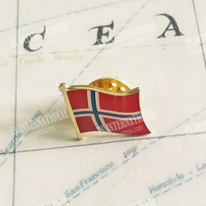 Норвежский Национальный флаг булавки для лацканов кристалл эпоксидная смола